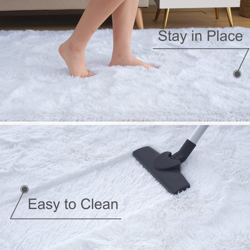 ST. BRIDGE Ultra Soft White Rugs for Bedroom 4x6 Feet, Fluffy Shag Area Rugs for Living Room, Large Comfy Furry Rug for Girls Kids Baby Room Decor, Non Slip Nursery Rug Modern Indoor Fuzzy Floor Carpet - Image 5